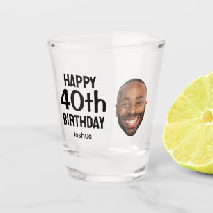 Grappige gepersonaliseerde gezichts foto mannen 40 shot glas