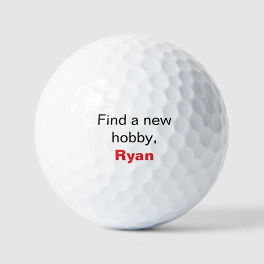 Grappige gepersonaliseerde golfballen met naam (Voorkant)