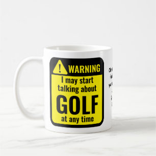 Grappige gepersonaliseerde golfwaarschuwing koffiemok