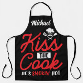Grappige gepersonaliseerde kus de kok schort (Voorkant)