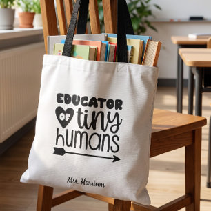 Grappige gepersonaliseerde leraren cadeau boodscha draagtas