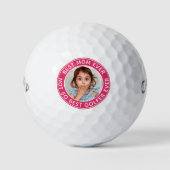 Grappige gepersonaliseerde mam roze aangepaste fot golfballen (Voorkant)