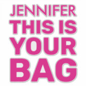 Grappige gepersonaliseerde naam roze Vinyl
 Sticker (Voorkant)