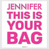 Grappige gepersonaliseerde naam roze Vinyl
 Sticker (Vel)