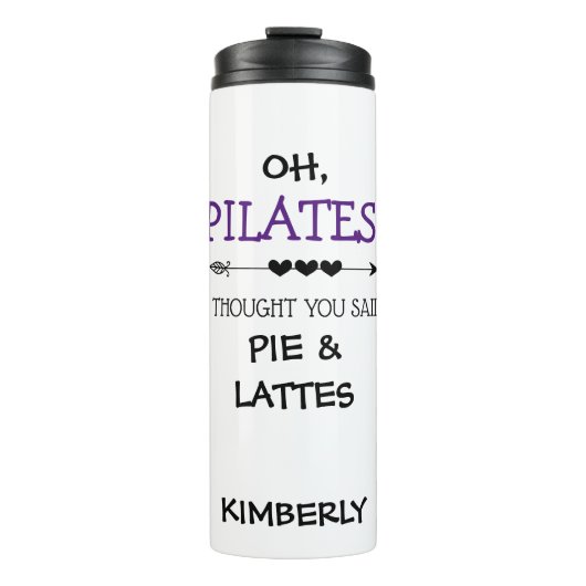 Grappige gepersonaliseerde Pilates Thermosbeker (Voorkant)