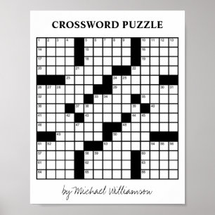 Grappige gepersonaliseerde spel zwart-wit kruiswoo poster