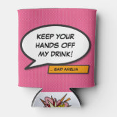 Grappige gepersonaliseerde spraakballon Koel Roze Blikjeskoeler (Voorkant)