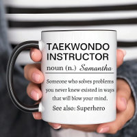 Grappige gepersonaliseerde Taekwondo-instructeur d