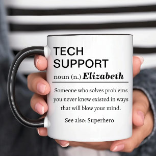 Grappige gepersonaliseerde technische ondersteunin mok