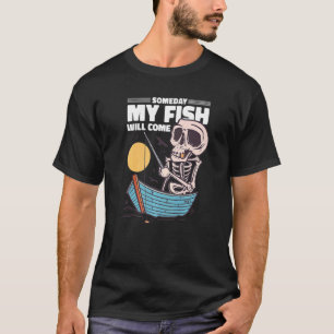 Grappige geraamte visser vist t-shirt