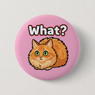 Grappige Geschokte Rode Kat Wat? Meme Knop Ronde Button 5,7 Cm