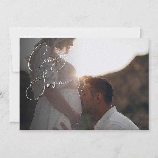 Grappige geslachtsneutrale zwangerschap aankondiging (Voorkant)