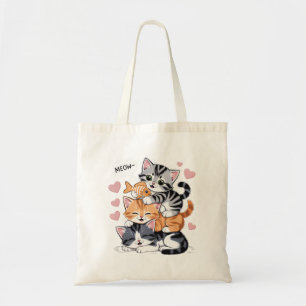 Grappige Gestapelde Kittens Piramide van Pootjes Tote Bag