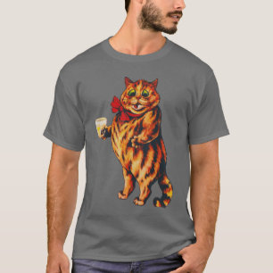 Grappige  Gestreepte Cocktail Party Boozer Cat T-shirt