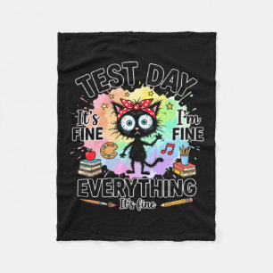 Grappige Gestresste Kat Fijne Kunstleraar Terug Na Fleece Deken