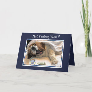 Grappige "Get Well" Kaart met Schattigee basset, B
