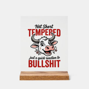 Grappige Getemperde Koe Vintage Acryl Bord