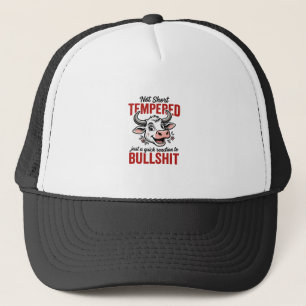 Grappige Getemperde Koe Vintage Trucker Pet