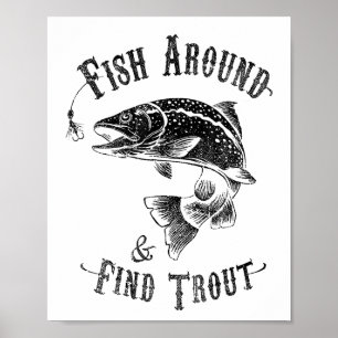 Grappige Gevist vissen in de buurt vinden forel Poster