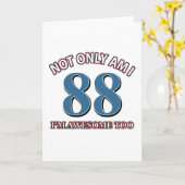 Grappige geweldige bij 88 verjaardagsdesign kaart (Gele Bloem)