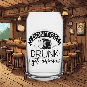 Grappige geweldige dronken woordkunst blikvorm glas
