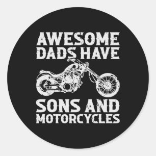 Grappige Geweldige vaders hebben zoons en motorfie Ronde Sticker