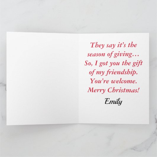 Grappige gezegden Vrolijk Kerstfeest Kat Mok Custo Kaart (Binnen)