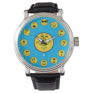 Grappige Gezichten & Uitdrukkingen Emoji's in Geel Horloge