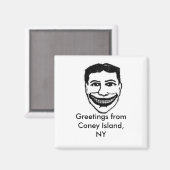 Grappige gezichtsmagneet- Coney Island Magneet (Voorkant / Achterkant)