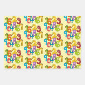 Grappige Gezichtsnummers Ontwerp Wrapping Paper (Voorkant 3)