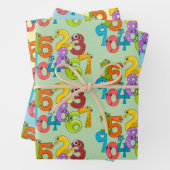 Grappige Gezichtsnummers Ontwerp Wrapping Paper (In situ)