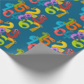 Grappige Gezichtsnummers Ontwerp Wrapping Paper Cadeaupapier (Hoek)