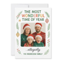Grappige gezinspret aanpasbare kerstkaart