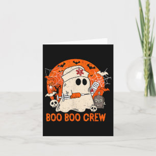 Grappige Ghost Boo Boo Crew Halloween Nurse G Kaart