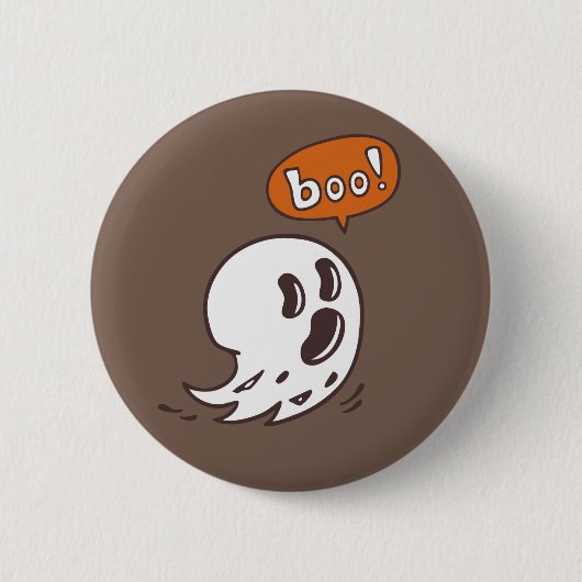 Grappige Ghost Boo Illustration Button (Voorkant)