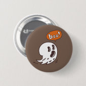 Grappige Ghost Boo Illustration Button (Voorkant /achterkant)