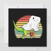 Grappige Ghost Dinosaurus Halloween Kaart (Voorkant)