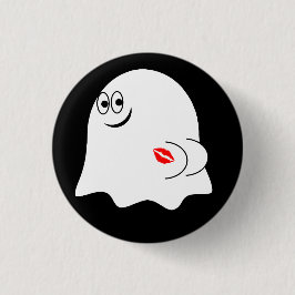 Grappige Ghost emoji! Ronde Button 3,2 Cm