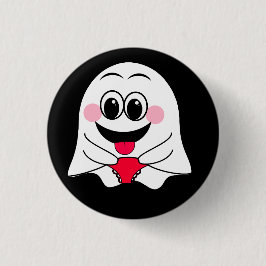 Grappige Ghost emoji! Ronde Button 3,2 Cm