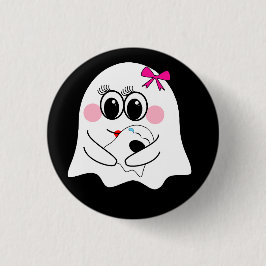 Grappige Ghost emoji! Ronde Button 3,2 Cm
