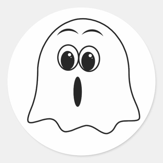 Grappige Ghost emoji! Ronde Sticker (Voorkant)