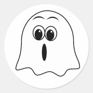 Grappige Ghost emoji! Ronde Sticker