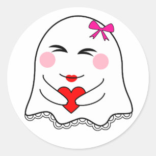 Grappige Ghost emoji! Ronde Sticker
