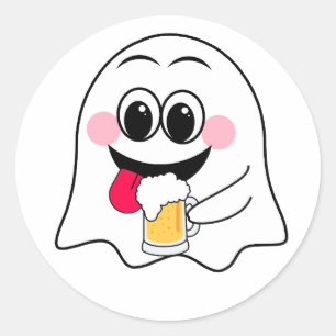 Grappige Ghost emoji! Ronde Sticker