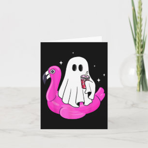 Grappige Ghost Flamingo Float Pool Spooky Zomer Zo Kaart