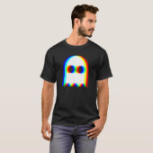 Grappige Ghost Trippy Vaporwave Halloween Techno R T-shirt (Voorkant volledig)