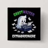 Grappige Ghost Writer Extraordinaire Schattigee Gh Vierkante Button 5,1 Cm (Voorkant)