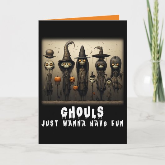 Grappige Ghouls willen gewoon leuke heksen Hallowe Kaart (Voorkant)