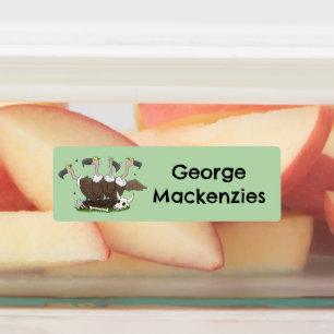 Grappige gieren humor cartoon gepersonaliseerd labels