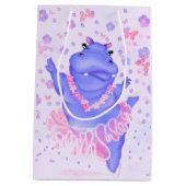 Grappige Gift Bag met Ballerina Hippo Medium Cadeauzakje (Achterkant)